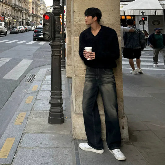 RT No. 42103 WASHED DENIM STRAIGHT JEANS