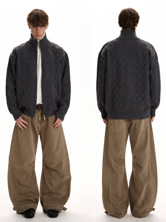 RT No. 58018 KNITWEAR TWIST COLLAR SWEATER