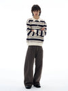 RT No. 25064 KNITWEAR STRIPE POLO SWEATER