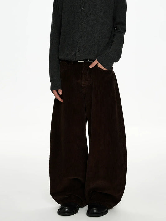 RT No. 50017 BROWN CORDUROY STRAIGHT PANTS