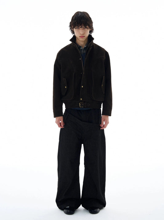 RT No. 25017 BROWN RODEO ZIP SUEDE JK