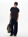 RT No. 18029 BLUE BUTTONED DENIM STRAIGHT JEANS