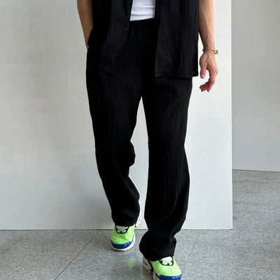 RT No. 11603 PLEATED BUTTON-UP SHIRT & RELAX STRAIGHT PANTS