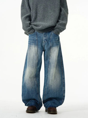 RT No. 18701 RECONSTRUCTED WASHED BLUE DENIM JEANS