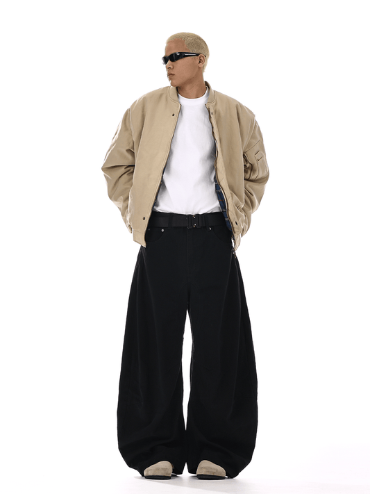 RT No. 12550 JET BLACK STRAIGHT BAGGY JEANS