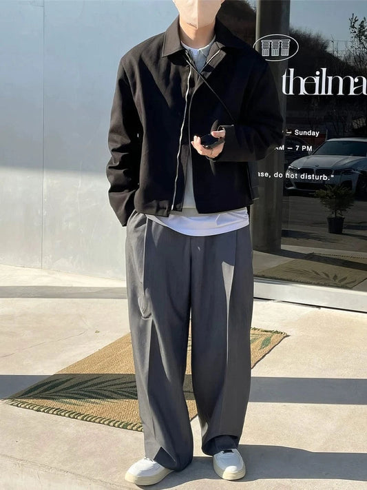 RT No. 13058 PLEATED WIDE STRAIGHT PANTS