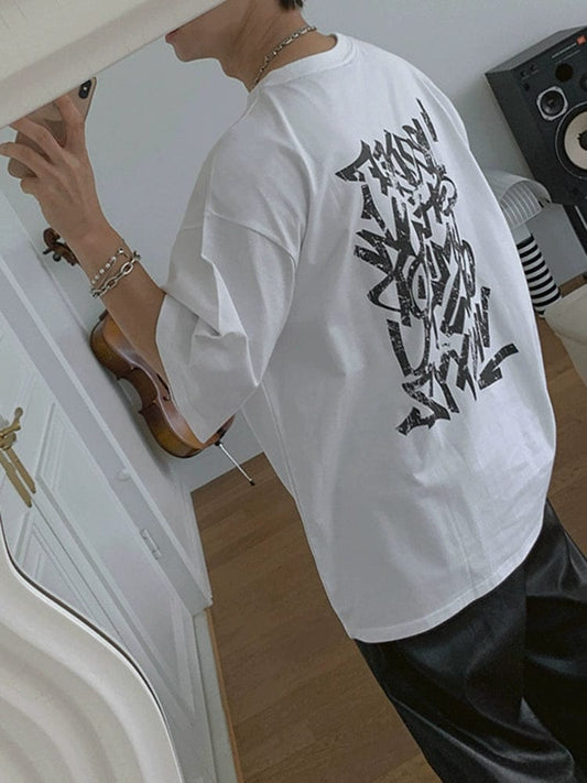 RT No. 11632 WHITE GRAFFITI HALF SLEEVE SHIRT