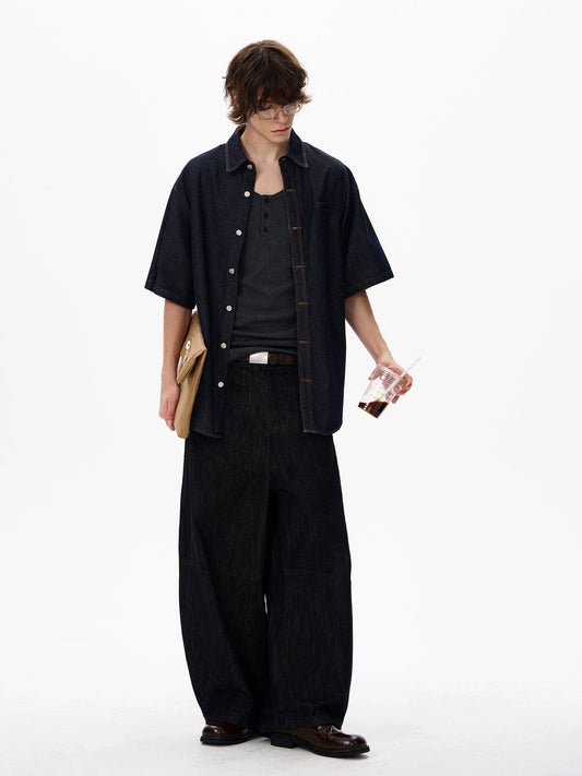 RT No. 18185 BLUE DENIM BUTTON-UP SHIRT