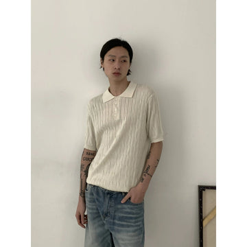RT No. 18860 KNIT TWIST POLO SHORT SLEEVE