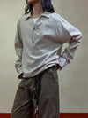 RT No. 29125 MAINICHI STRIPED HENRY COLLAR SHIRT