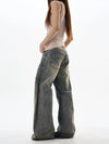RT No. 18041 WASHED BLUE DENIM STRAIGHT JEANS
