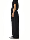 RT No. 18215 BLACK STRAIGHT BELT DENIM JEANS