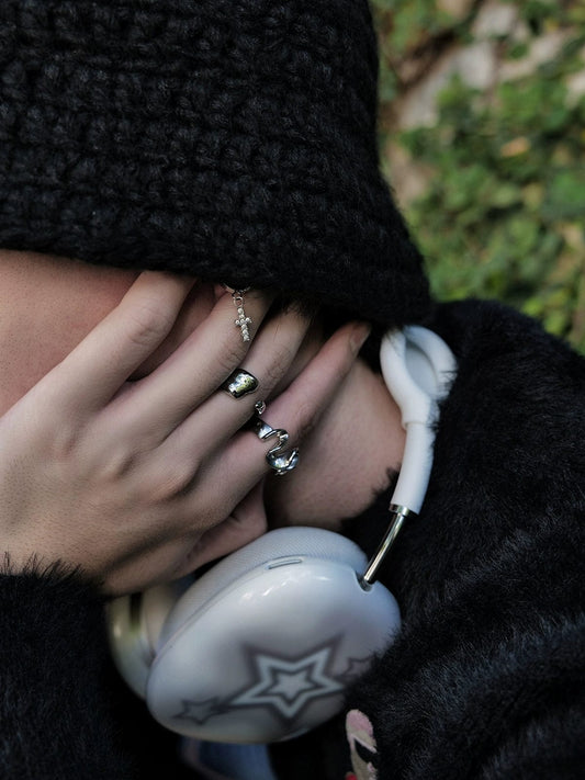 CROSS HOOP EARRING