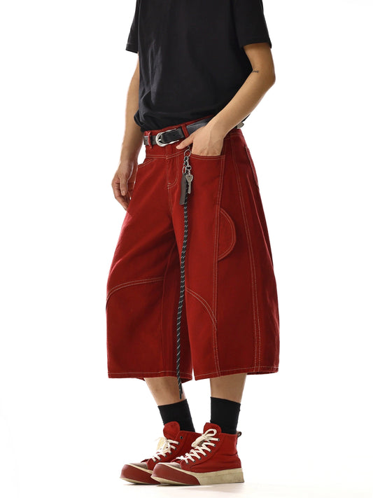 RT No. 18229 RECONSTRUCTED DENIM CARGO SHORTS