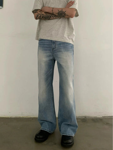 RT No. 29103 WHISKER WASH DENIM STRAIGHT JEANS