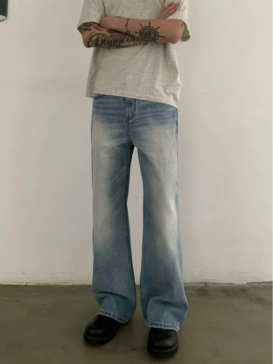 RT No. 29103 WHISKER WASH DENIM STRAIGHT JEANS