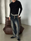 RT No. 13034 BLACK SLIM KNIT LONGSLEEVE