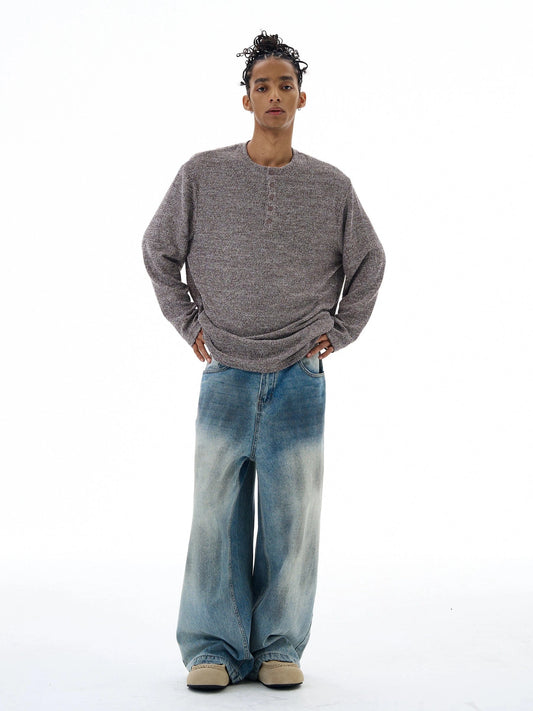 RT No. 19550 KNIT HENRY COLLAR SWEATER
