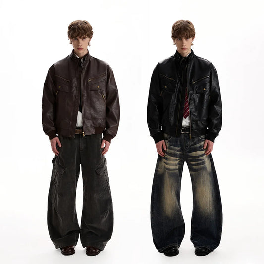 RT No. 40537 BOXY LEATHER JACKET