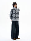 RT No. 29037 KNITWEAR DIAMOND CARDIGAN SWEATER