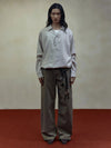 RT No. 29125 MAINICHI STRIPED HENRY COLLAR SHIRT