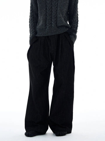 RT No. 25040 RAW DENIM PLEATED WIDE STRAIGHT JEANS