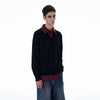 RT No. 20008 TWO PIECE BUTTON-UP SHIRT V-NECK SWEATER
