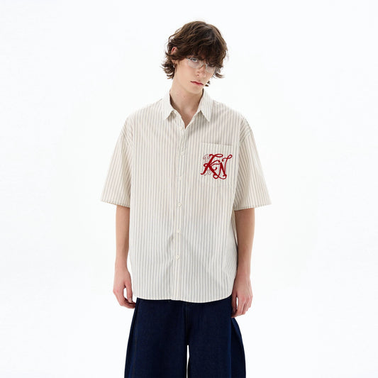 RT No. 18509 STRIPED BUTTON-UP SHORT SLEEVE