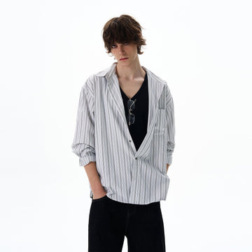 RT No. 12709 VERTICAL STRIPED COLLAR SHIRT