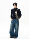 RT No. 12136 WASHED BAGGY JEANS