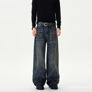 RT No. 12213 WHISKER BLUE DENIM STRAIGHT JEANS