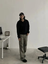 RT No. 18759 BOXY KNIT POLO LONGSLEEVE