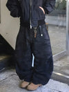 RT No. 31077 BLACK WIDE STRAIGHT PANTS