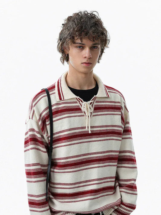 RT No. 50304 KNITWEAR STRIPE COLLAR SWEATER