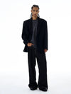 RT No. 19562 PLEATED BLACK FLARE JEANS