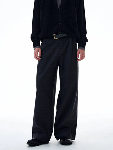 RT No. 20019 PLAID STRAIGHT PANTS