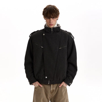 RT No. 58023 WOOLEN TRENCH FUR COLLAR JACKET