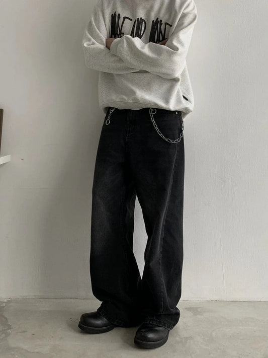 RT No. 18740 OLD BLACK DENIM STRAIGHT JEANS