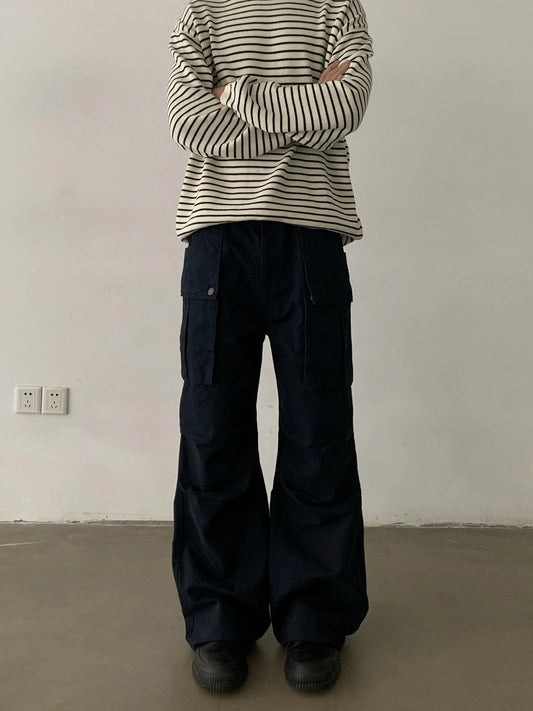 RT No. 29159 PLEATED CARGO STRAIGHT PANTS