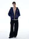 RT No. 20033 BLUE EMBROIDERED ZIP HOODIE