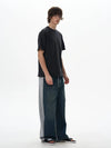 RT No. 18031 DENIM SPLICED STRAIGHT SWEATPANTS