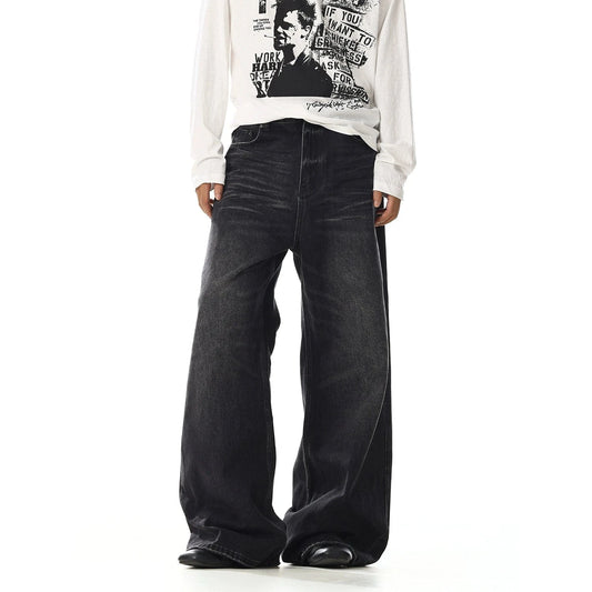 RT No. 32016 WHISKER WASH WIDE STRAIGHT JEANS
