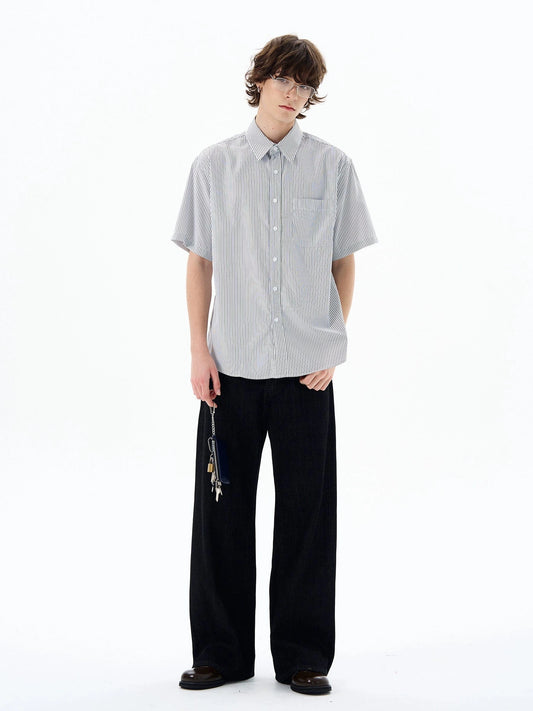 RT No. 18514 STRIPE BUTTON-UP SHORT SLEEVE