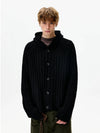 RT No. 50264 KNITWEAR BUTTON-UP HOODIE