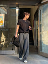 RT No. 19046 GRAY STRIPE PLEATED STRAIGHT PANTS
