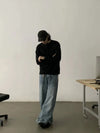 RT No. 18761 WASHED BLUE BAGGY STRAIGHT DENIM JEANS
