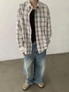RT No. 29164 WHITE PLAID BUTTON-UP SHIRT