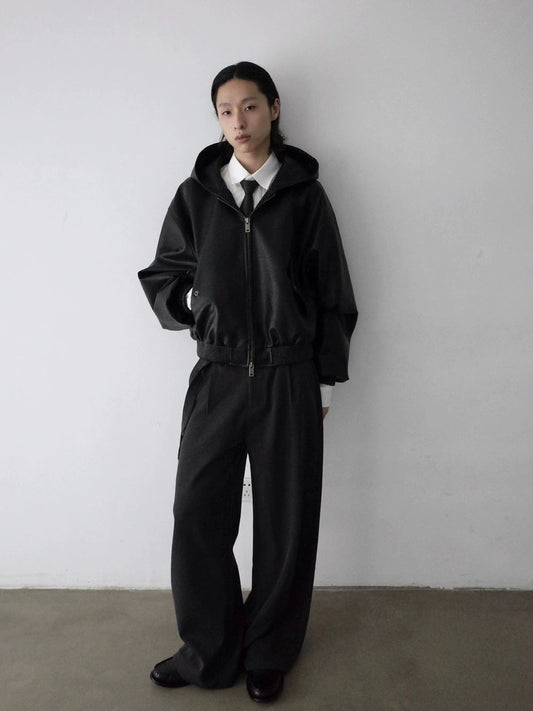 RT No. 29165 BLACK HOODED LEATHER JK