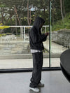 RT No. 12445 DARK GRAY ZIP HOODIE & CARGO SWEATPANTS