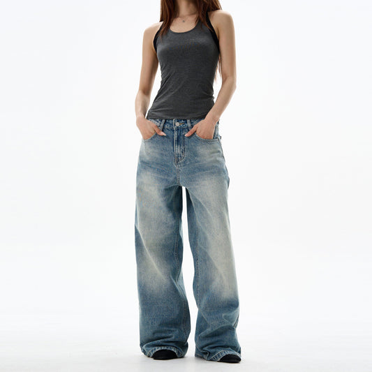 RT No. 12685 WASHED BLUE DENIM STRAIGHT JEANS